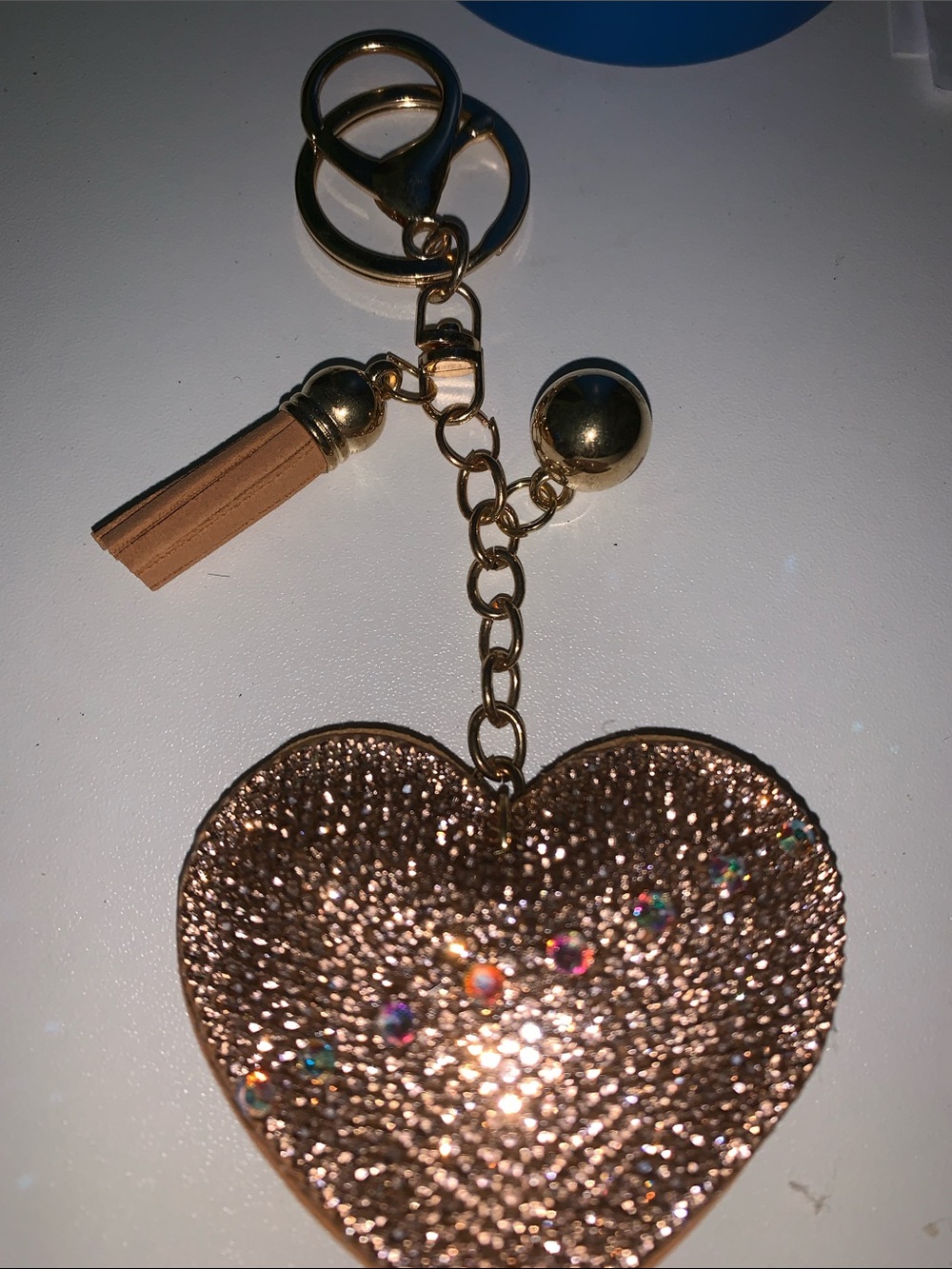 Crystal Heart purse/bag charm Keychain